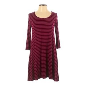 🌺 Socialite Nordstrom Red Stripe Jersey Knit Flowy Swing Hem Shift Dress Size S